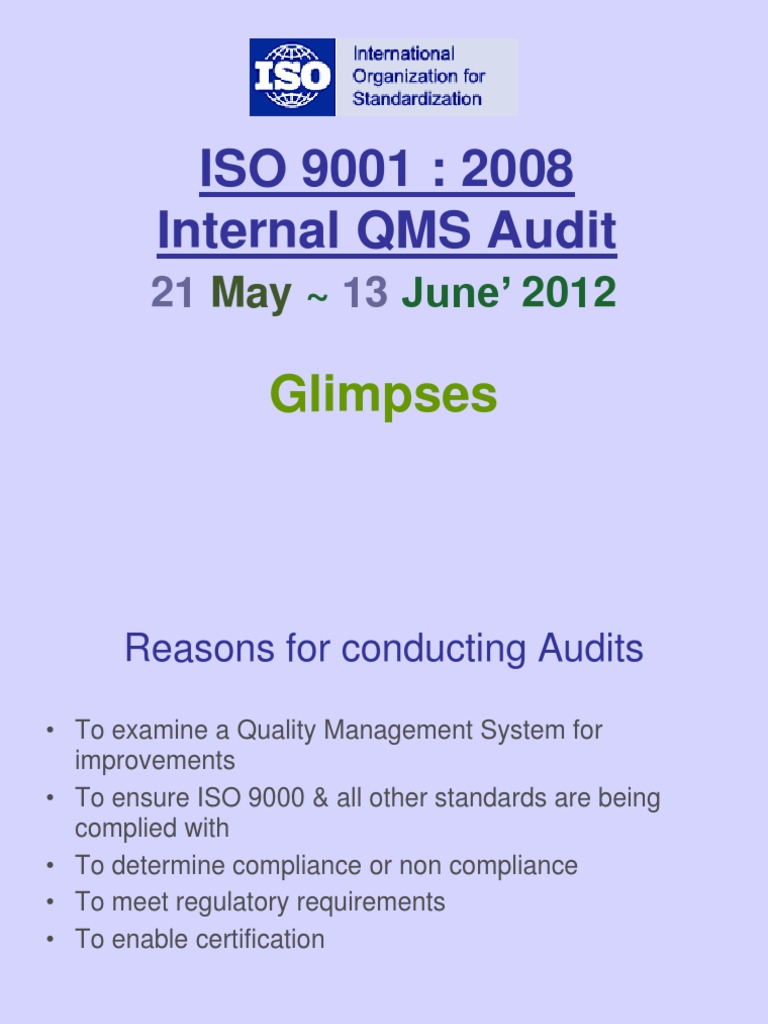 ISO 9001:2008 Internal Audit Report | PDF | Iso 9000 | Audit