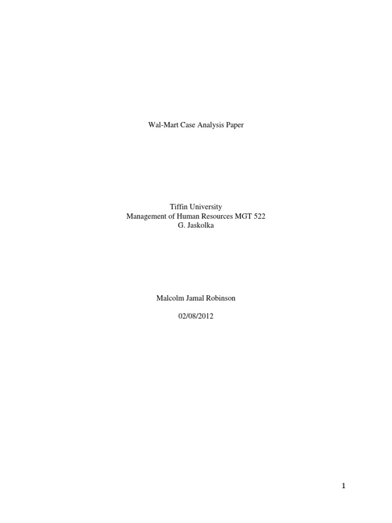 Wal Mart Case Analysis Pdf