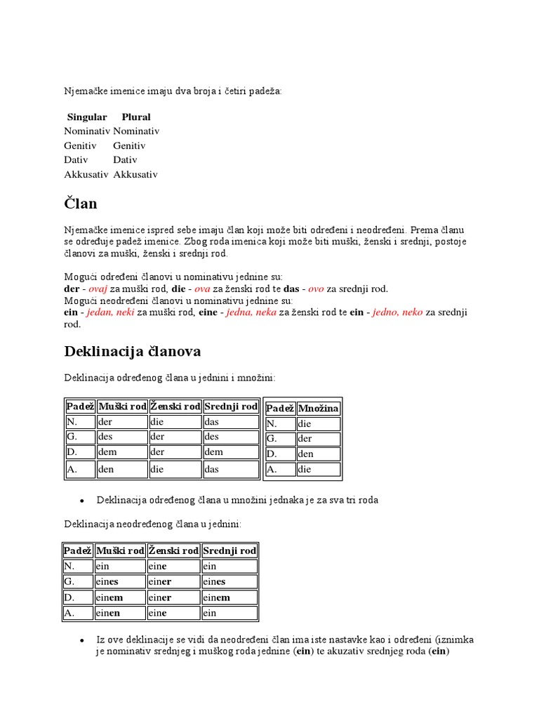 Padezi U Nemackom PDF