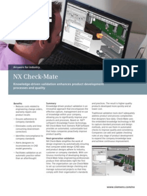 Siemens NX Check-Mate Software Solution For Product Design