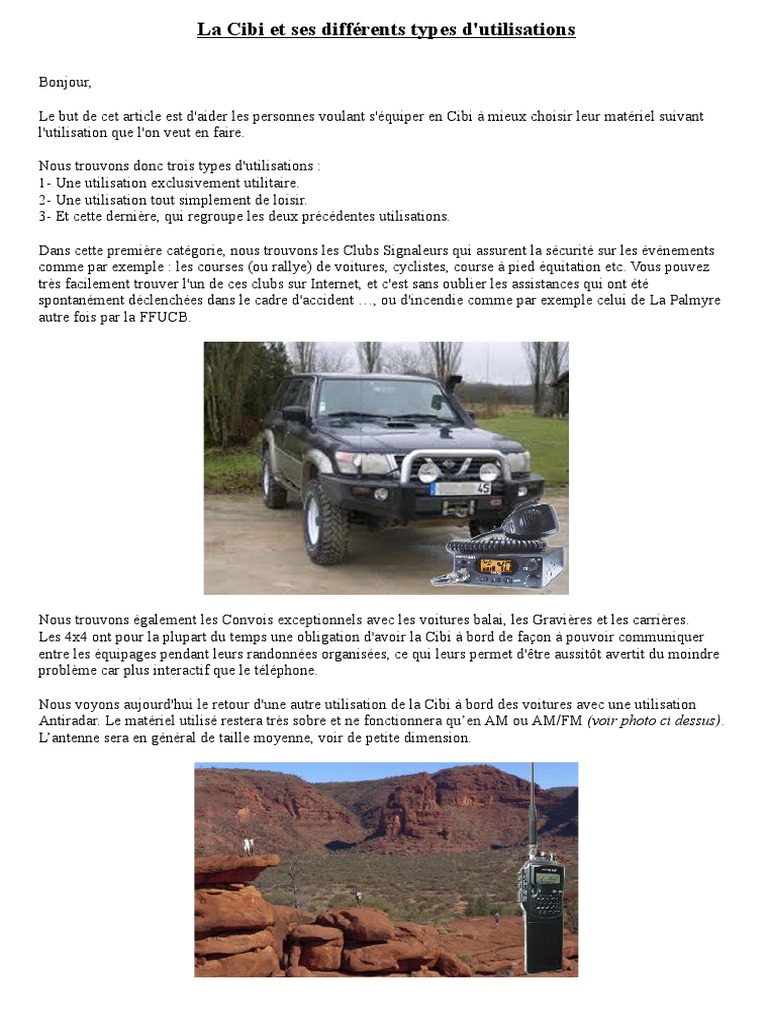 Guide d'achat pour la Cibi voiture | PDF | Électronique ...