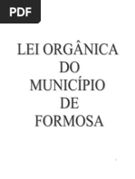Lei Organica Do Municipio de Formosa-GO