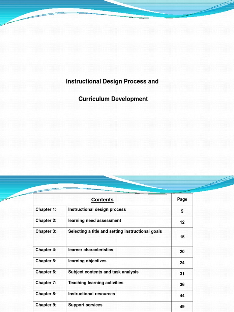 Steps in the Instructional Design Process | PDF | Instructional Design ...