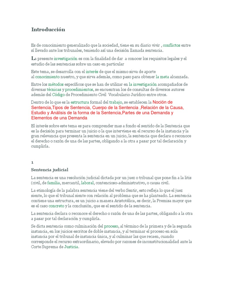 Requisitos y estructura de la sentencia judicial | PDF | Sentencia (Ley