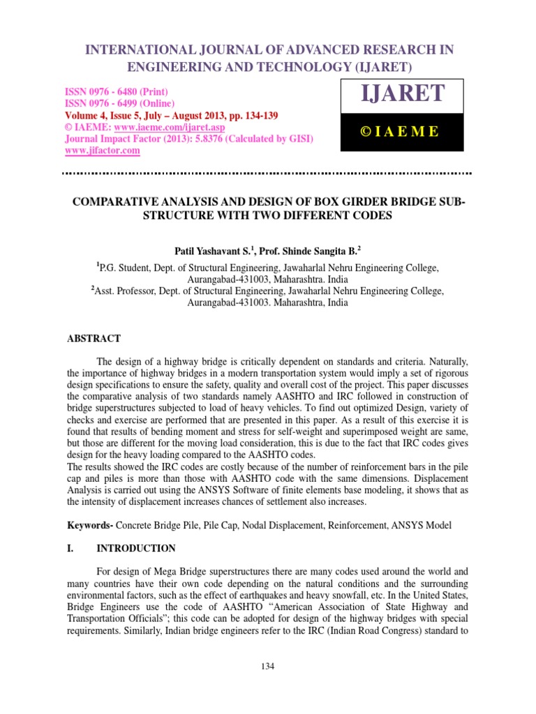 Comparative Analysis and Design of Box Girder Bridge Sub-Structure With ...