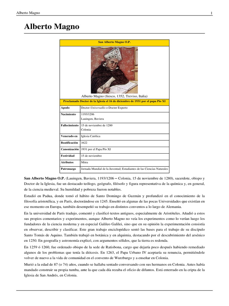 Alberto Magno PDF Teología Católica y Doctrina Iglesia Católica