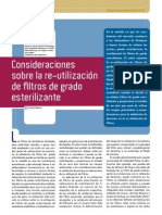 Consideraciones Sobre La Reutilización de Filtros de Grado Esterilizante