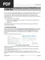 Installing A Development Version of Wordpress On A Usb Stick