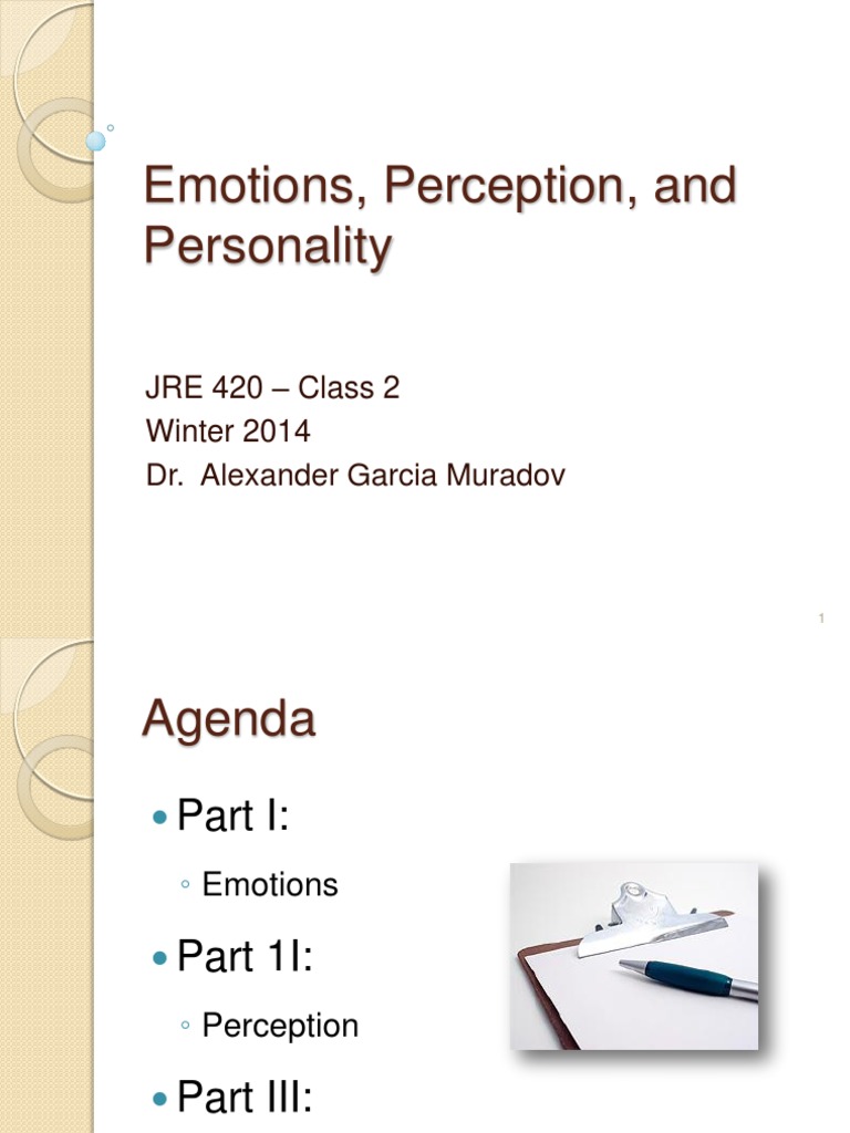 Class 2 - Perception and Personality | PDF | Bias | Perception