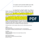 Paper 137 - Salazar Et Al 2012 - Construction of A Regulatory Style For Genetically Modified Crops in Chile - Do