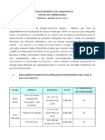 Edital Recadastramento Ambulantes