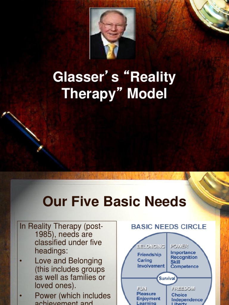 Glasser's Reality Therapy Model Focusing on Basic Human Needs