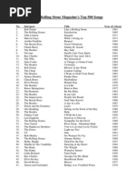 Rolling Stones Magazine TOP500 Songs