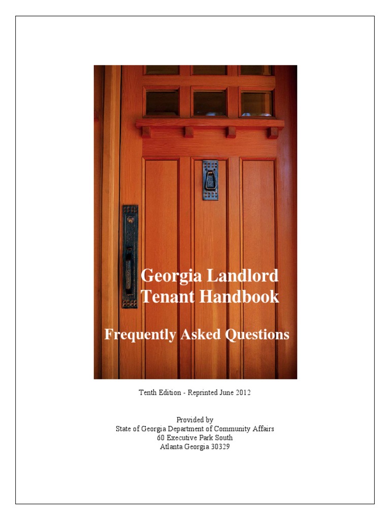 Georgia Landlord Tenant Handbook | PDF | Lease | Leasehold Estate