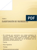 CLASIFICACIÓN DE YACIMIENTOS