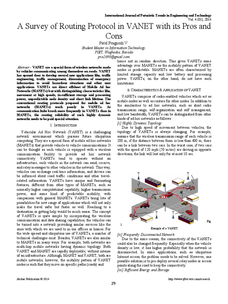 IJFTET - Vol. 4-Issue 1 - A Survey of Routing Protocol in Vanet With ...