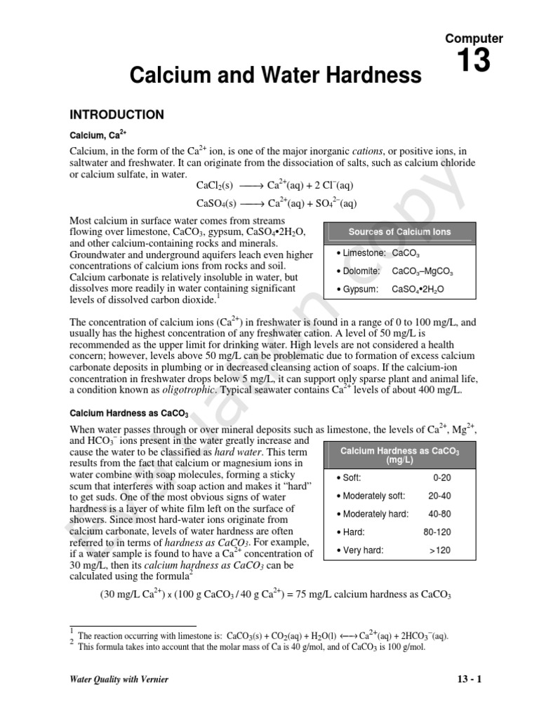 Calcium Water Hardness Calcium In Biology Magnesium