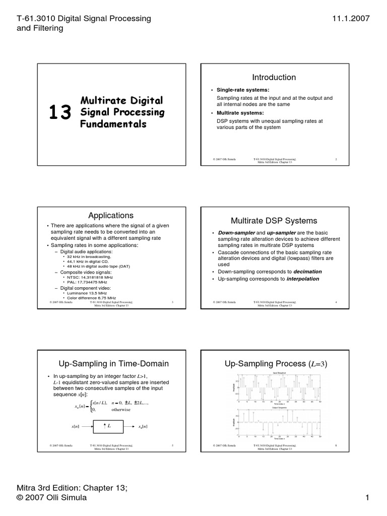 Mitra Ch13 3ed PDF Sampling (Signal Processing) Low Pass Filter