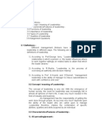 3.1 Definitions:3.2 Concept / Meaning of Leadership:3.3 Characteristics/Features of Leadership:3.4