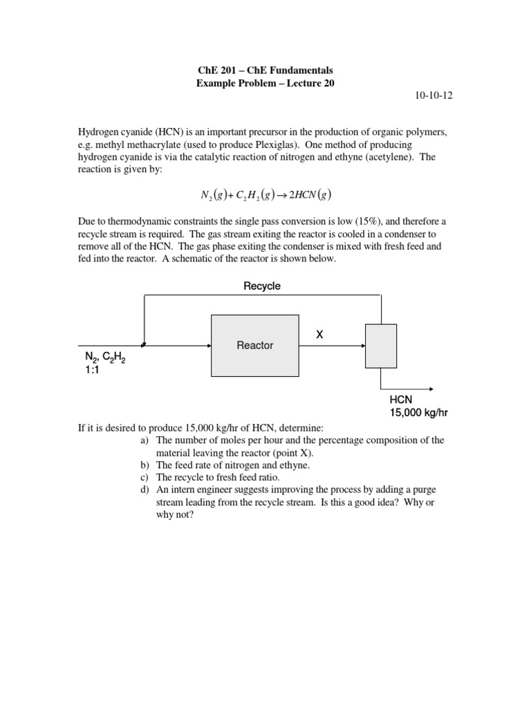 Hydrogen Cyanide Production Process Analysis | PDF | Teaching Methods ...