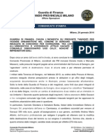 Seregno - Comunicato Stampa GDF Su Chiusura Indagini Che Vedono Coinvolto L'ex Vicesindaco Attilio Gavazzi