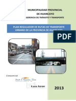 Plan Regulador de Rutas de Transporte Urbano de La Provincia de Huancayo
