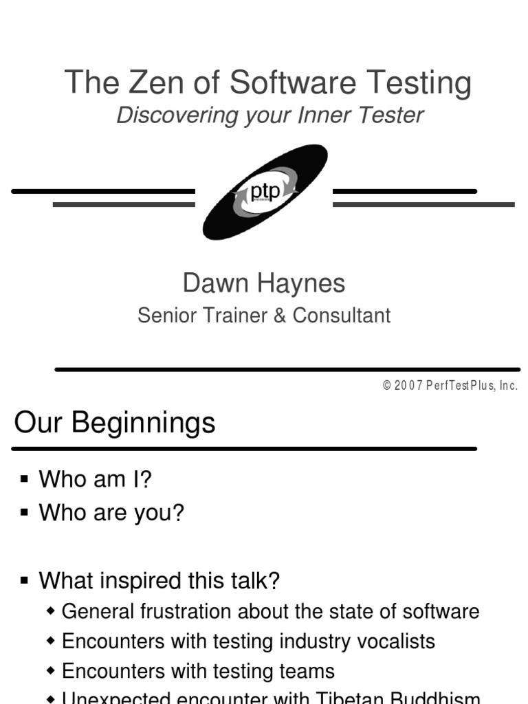 The Zen of Software Testing | PDF | Career & Growth