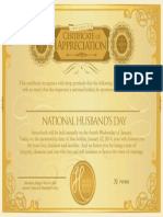 National Husbands Day Certificate