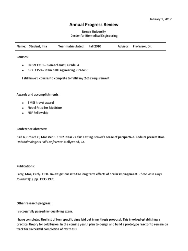 Brown University Biomedical Engineering Progress Review | PDF | Inquiry ...