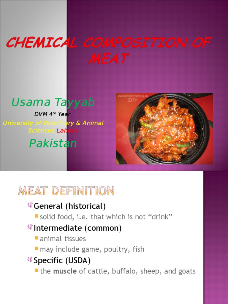 Chemical Composition of Meat Meat Myocyte