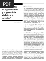 REESE, Eduardo, 2006 La situación actual de la gestión urbana y la agenda de las ciudades en Argentina. Puntos 1 y 2. En Revista Medioambiente y Urbanización. Versión Digital..pdf