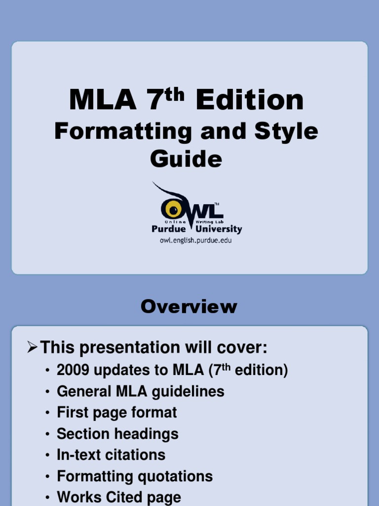 MLA 7th Edition Formatting Guide | PDF | Citation | Writing