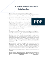 Dictamen Sobre El Mal Uso de La Faja Lumbar1