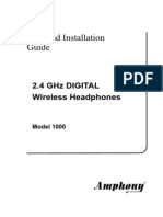 User and Installation Guide: 2.4 GHZ Digital Wireless Headphones