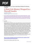 Download Stephen Hawkings Resolution of Firewall Paradox Was Offered By Abhas Mitra  On Aug 15 2013 in NY Times by Dr Abhas Mitra SN202097048 doc pdf