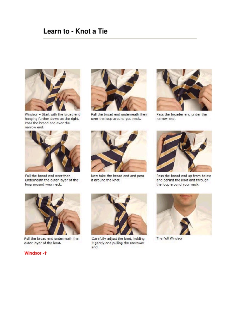 Tie Knotting Guide for Beginners | PDF | Home & Garden | Art