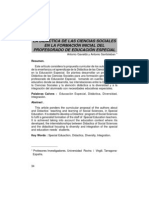 08 La Didáctica de Las Ciencias Sociales en La Formación Inicial Del Profesorado de Educación Especial PDF