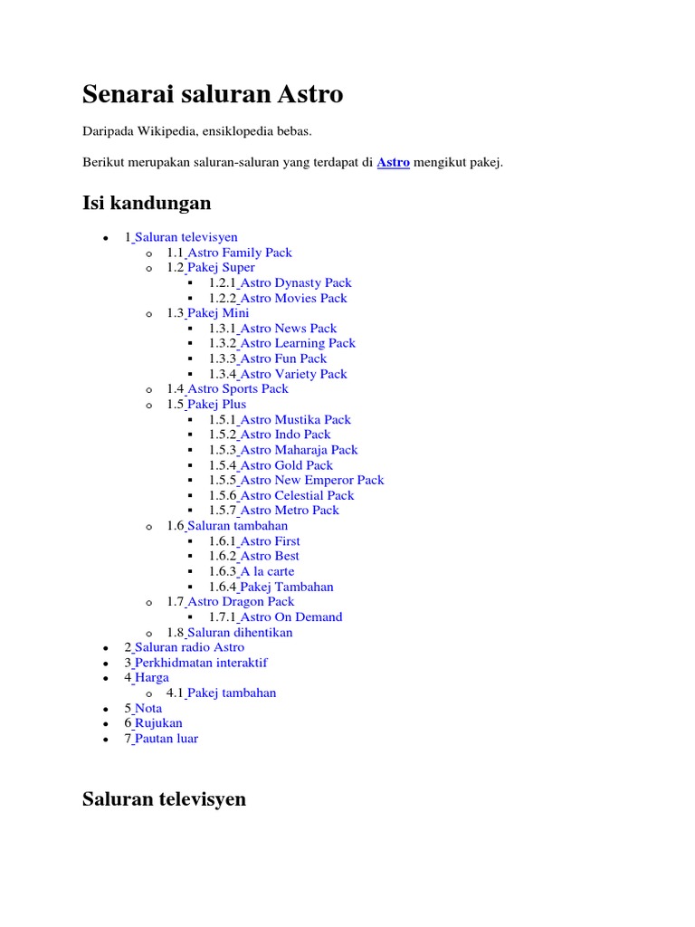 Senarai Saluran Astro Pdf