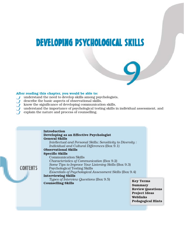 Developing Essential Psychological Skills | PDF