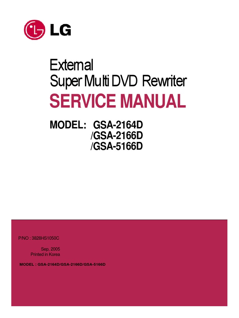 LG super multi DVD rewriter service manual | Cd Rom | Dvd