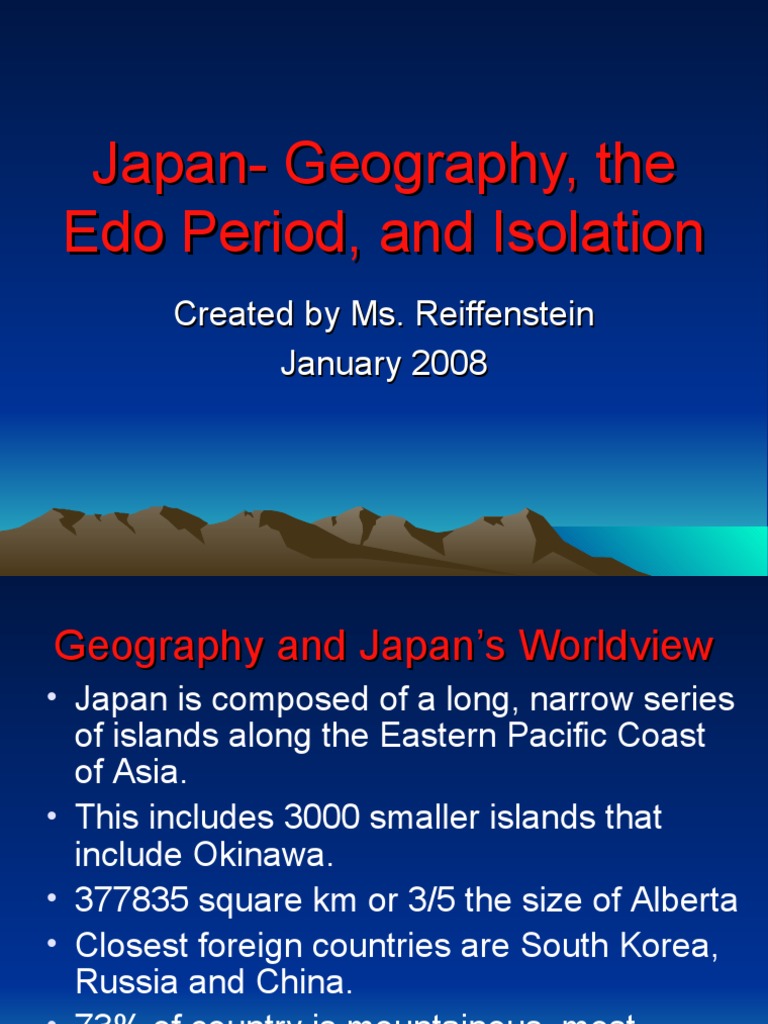 Japan Geography and The Edo Period PDF Japan Asia