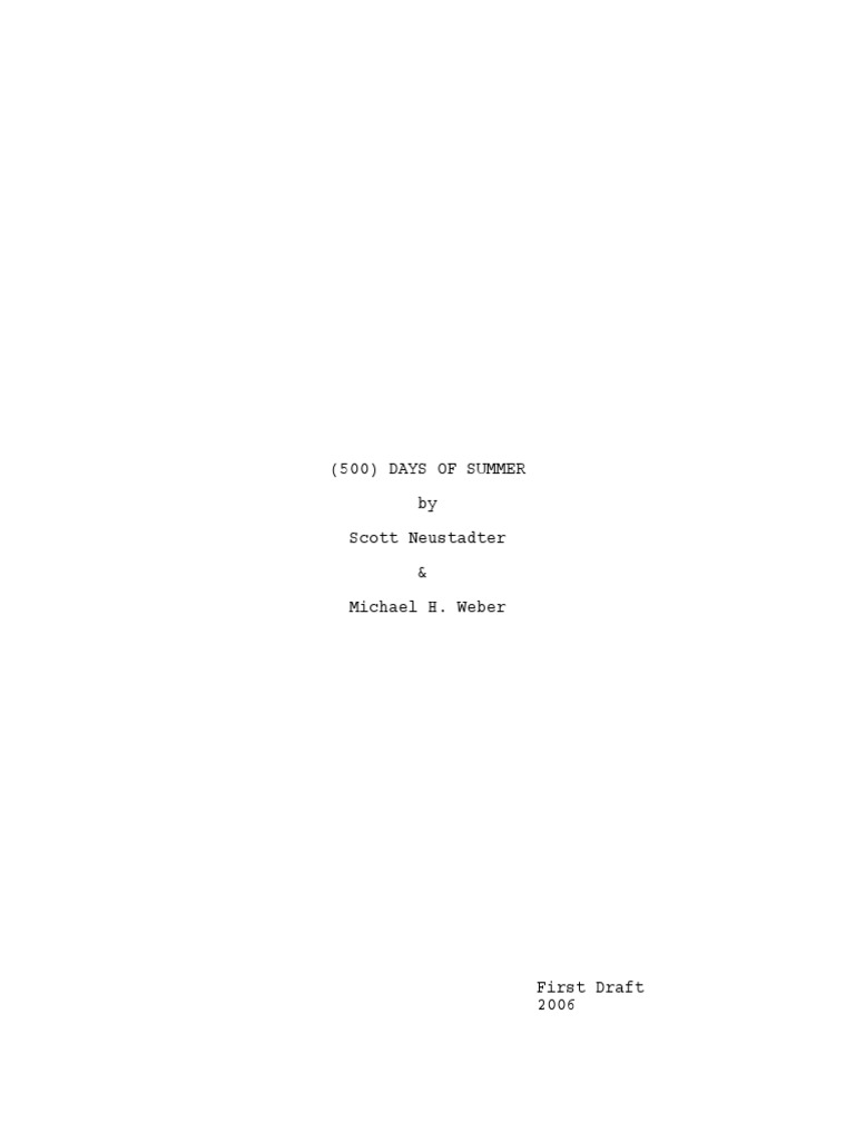 Days of Summer: Script | PDF | Leisure