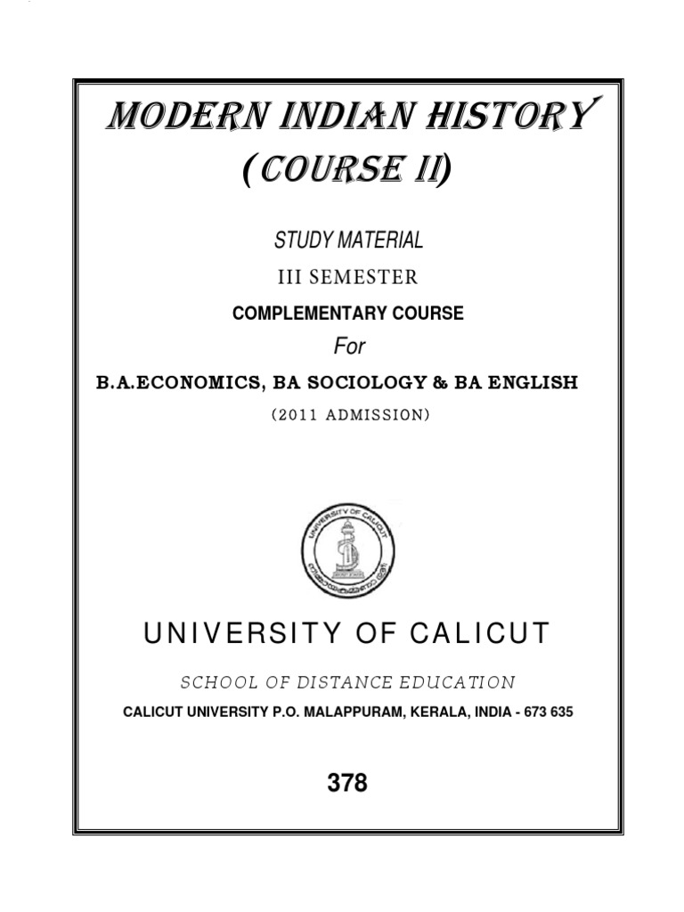 Modern Indian History Study Material | PDF | Travel