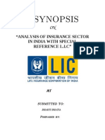 Synopsis of Analysis of Insurance Sector in India With Special Reference L.I.C Final