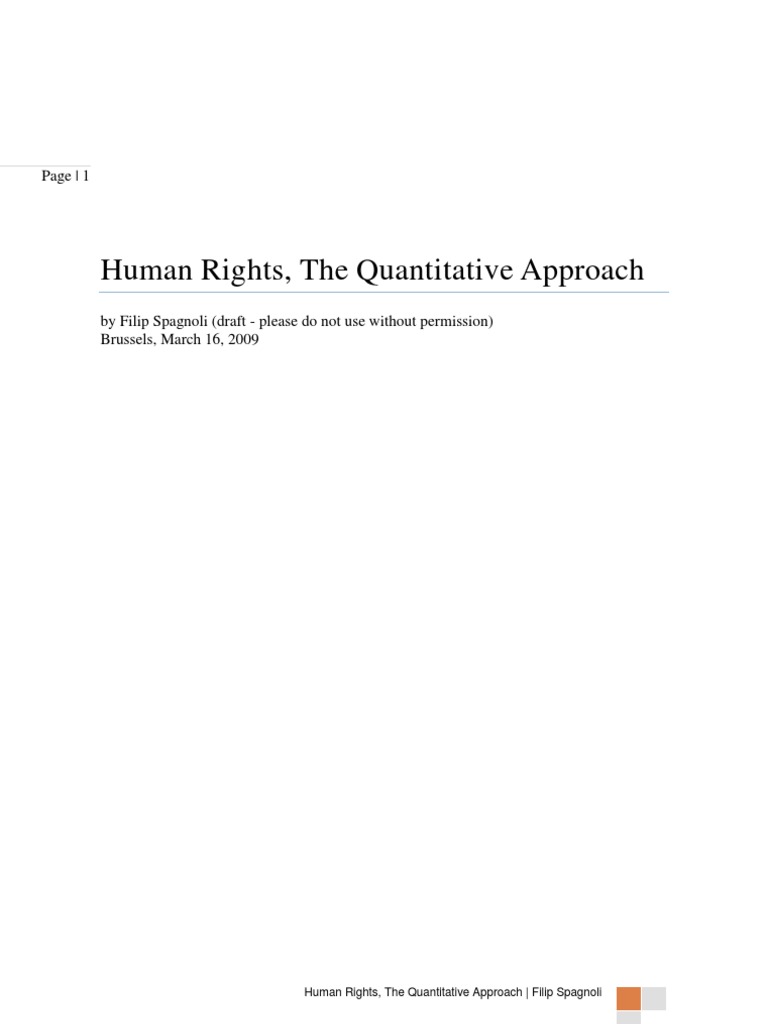 Quantitative Methods in Human Rights Analysis | PDF | Quantitative ...