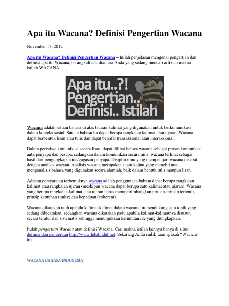 Apa Itu Wacana | PDF