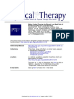 Motor Control Exercise for Chronic Low Back Pain