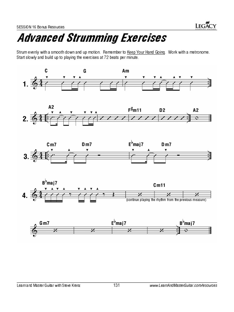 Advanced Strumming Exercises Guide | PDF | Musical Forms | Guitar ...