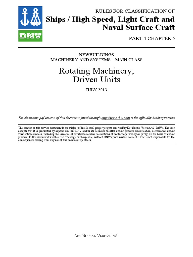 Rotating Machinery, Driven Units: Ships / High Speed, Light Craft and ...