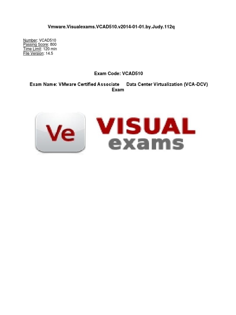 VCA-DCV Exam Guide: Key Concepts | PDF | Virtual Machine | V Mware